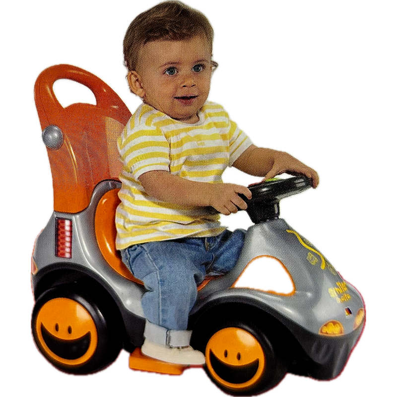 عربة ركوب اطفال عجلات مع ذراع و مقود موسيقي مولتو سمايلر من عمر ١ سنوات