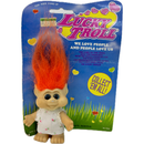 Vintage 1992  Small Lucky Troll Doll Carded Original Packaging - Dress