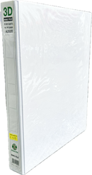 ILC Presentation Binder 1 inch 3 Ring White PVC with Sleeve
