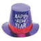 Unique Party New Year's Foil Glitter Top Hat 29x25x14cm - Pack of 1