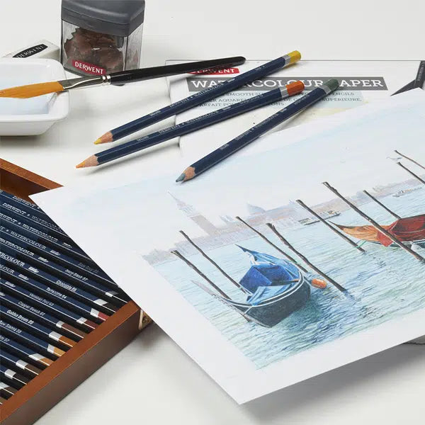 Derwent Watercolour Pencils Painting & Drawing Ideal for Blending & Layering Wax-Based Professional Quality - Tin Set