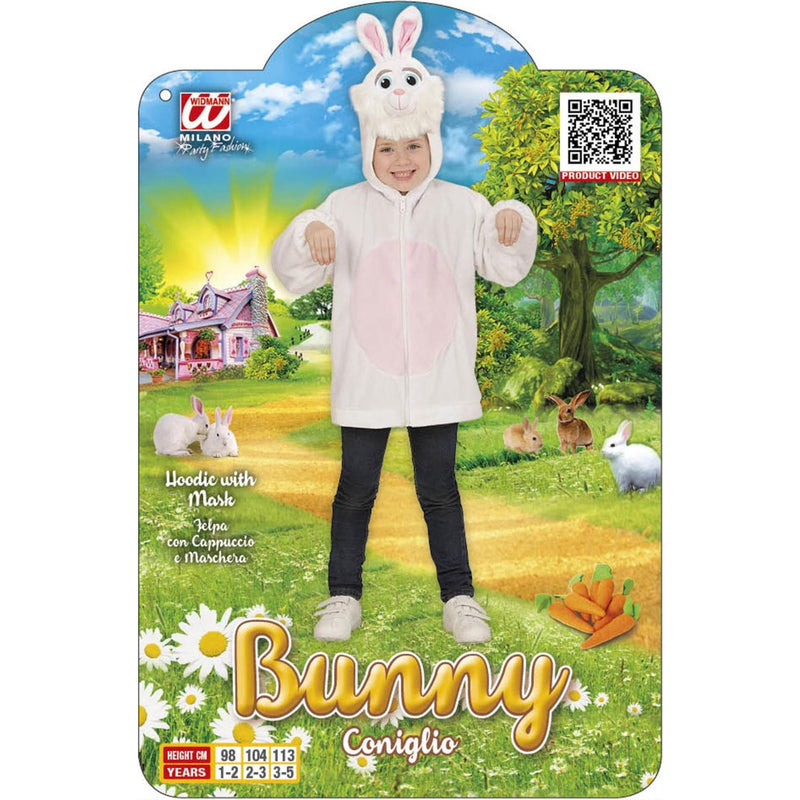 NEW W WIDMANN MILANO Party Fashion Kids Costume Bunny Hoodie with Mask