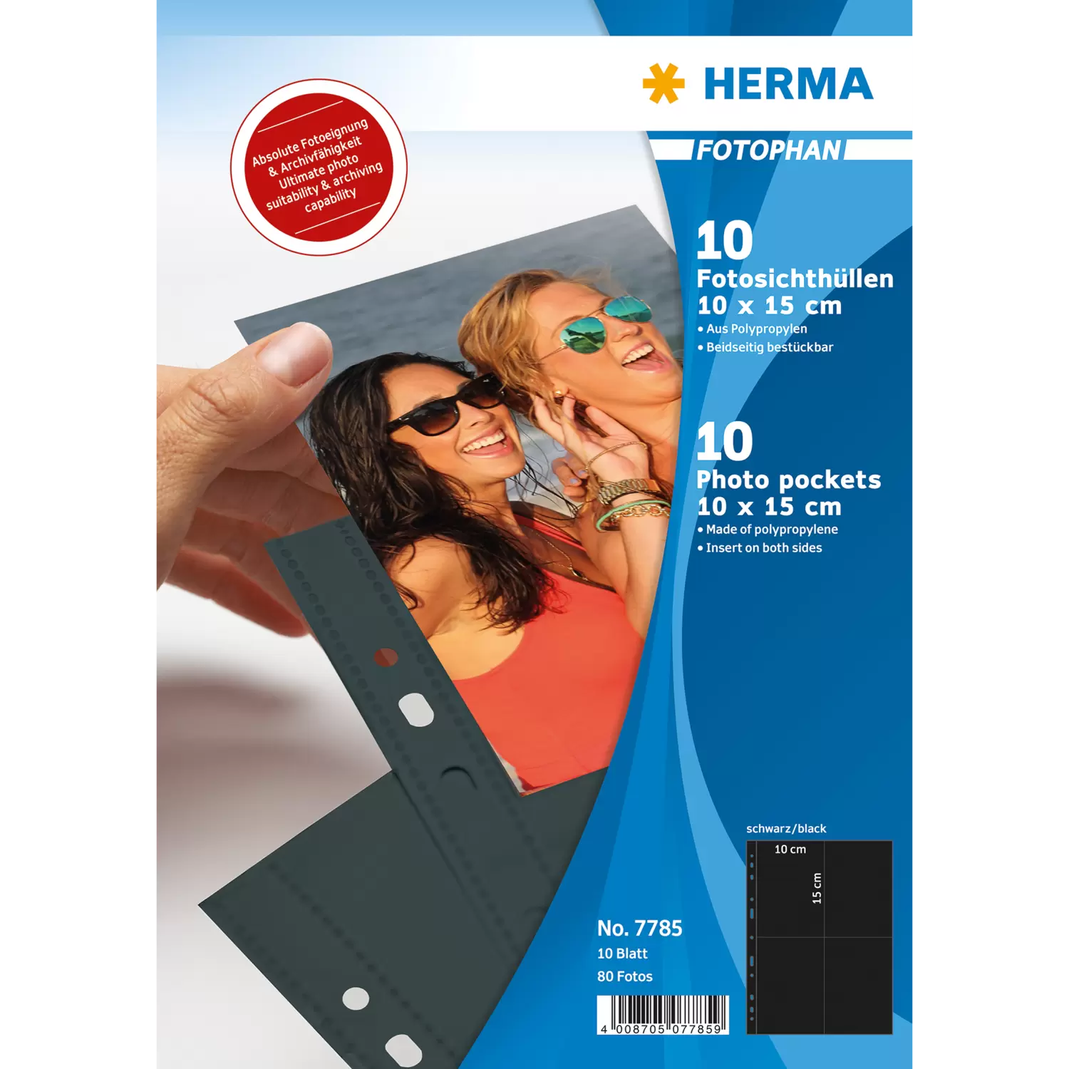 NEW Herma Photo Binder Black 10x15cm Pockets 4/Sheet - Pack of 10 Sheets NEW Herma Photo Binder Black 10x15cm Pockets 4/Sheet - Pack of 10 Sheets