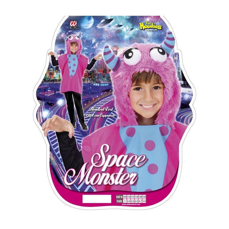 NEW W WIDMANN MILANO Party Fashion Kids Costume Space Monster Hooded Vest NEW W WIDMANN MILANO Party Fashion Kids Costume Space Monster Hooded Vest