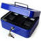 Eagle 8" Metal Cash Box with Lock 204x150x74mm - Blue