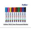 Artline 700 Permanent Marker 0.7mm Bullet Point Slim Body with Clip  - Set of 10