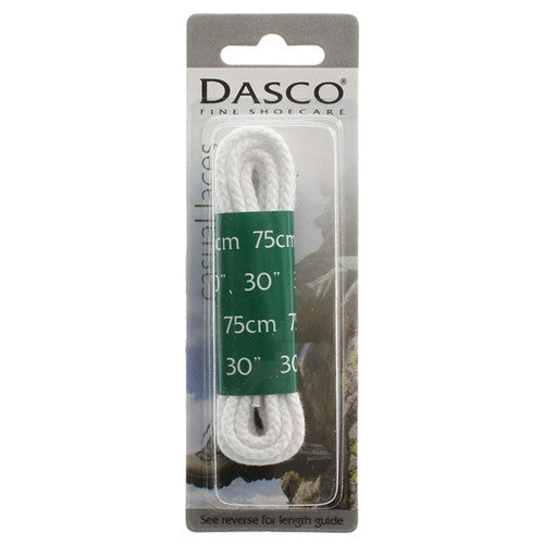 Dasco Casual Laces Waxed Chunky Cord 3mm - White  75cm