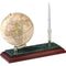 Bestar 5" Globe Desk Pen Stand w/Pen Solid Mahogany Wood & Green Marble Top 25x10x20cm