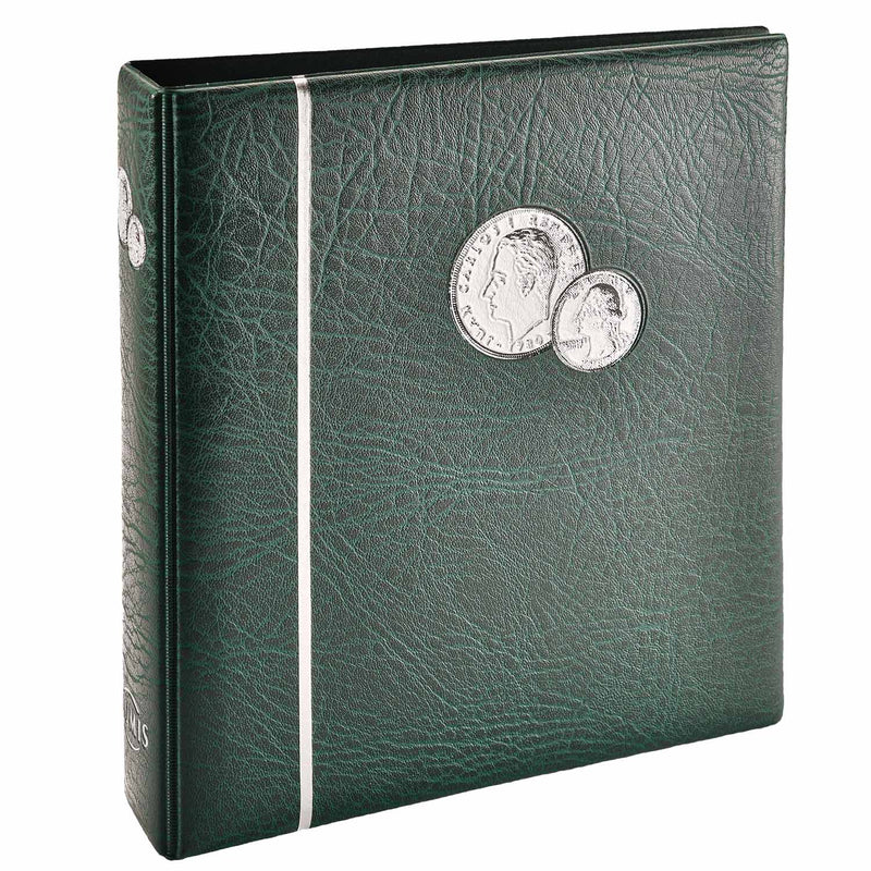 Leuchtturm NUMIS Padded Leatherette Coin Album 215x230x48mm with 5 NUMIS Coin Sheets