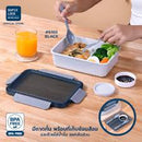 Micron Ware SUPER LOCK Lunch Box Tupperware with Dipping Sauce Cup & Lid 224x165x70mm