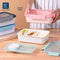 Micron Ware SUPER LOCK Lunch Box Tupperware with Dipping Sauce Cup & Lid 224x165x70mm