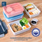 Micron Ware SUPER LOCK Lunch Box Tupperware with Dipping Sauce Cup & Lid 224x165x70mm