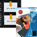 NEW Herma Photo Binder Black 10x15cm Pockets 2/Sheet - Pack of 10 Sheets