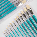 NEW Mont Marte Discovery Hog Bristles Flat Paint Brushes Sizes 1-12