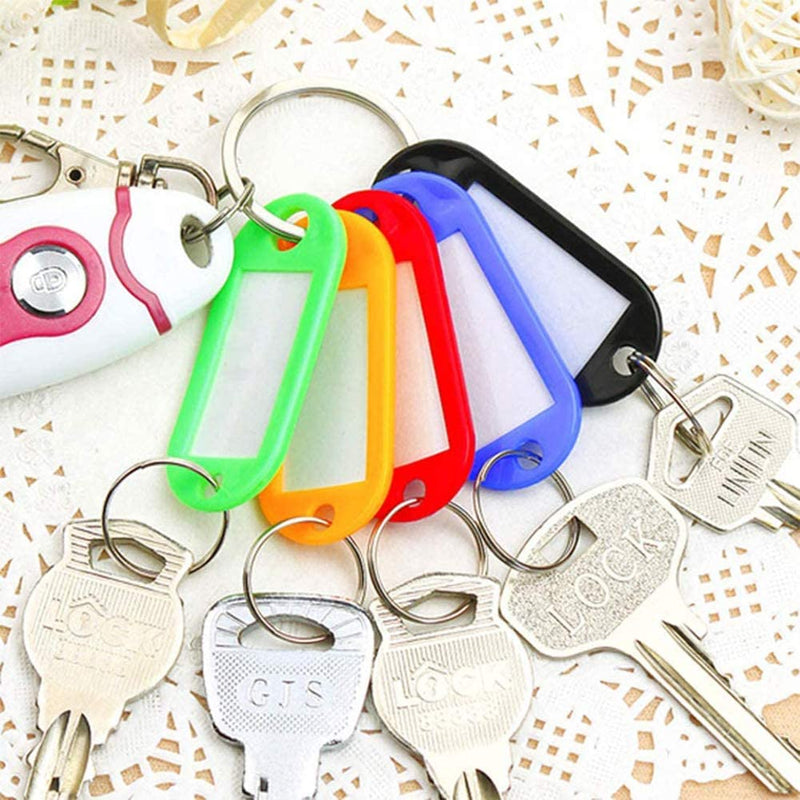 DL Office Key Rings Tags Assorted Colors - Box of 50