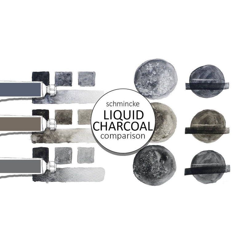 NEW Schmincke Liquid Charcoal 15ml Tubes - Set of 3