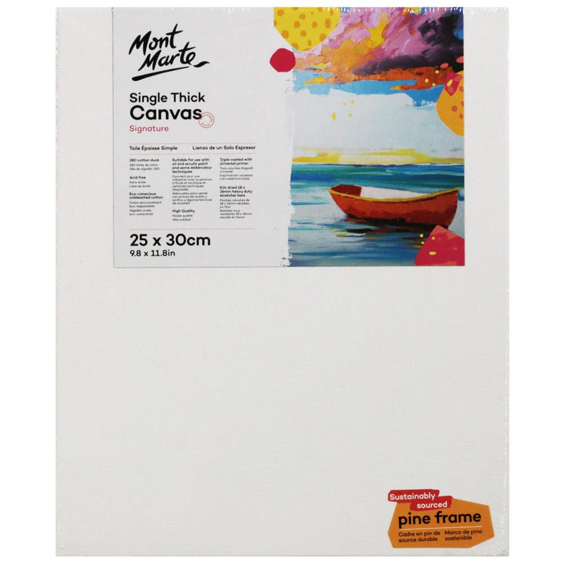 Universal Single Thick 280g Primed & Stretched Cotton RECTANGULAR Canvas on Pine Frame