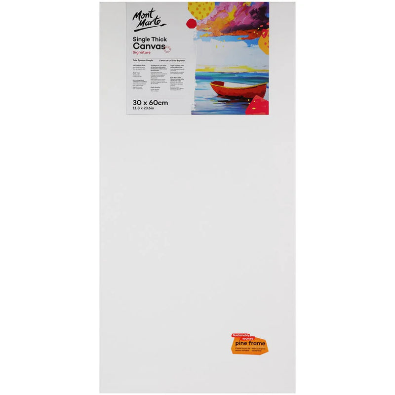 Universal Single Thick 280g Primed & Stretched Cotton RECTANGULAR Canvas on Pine Frame