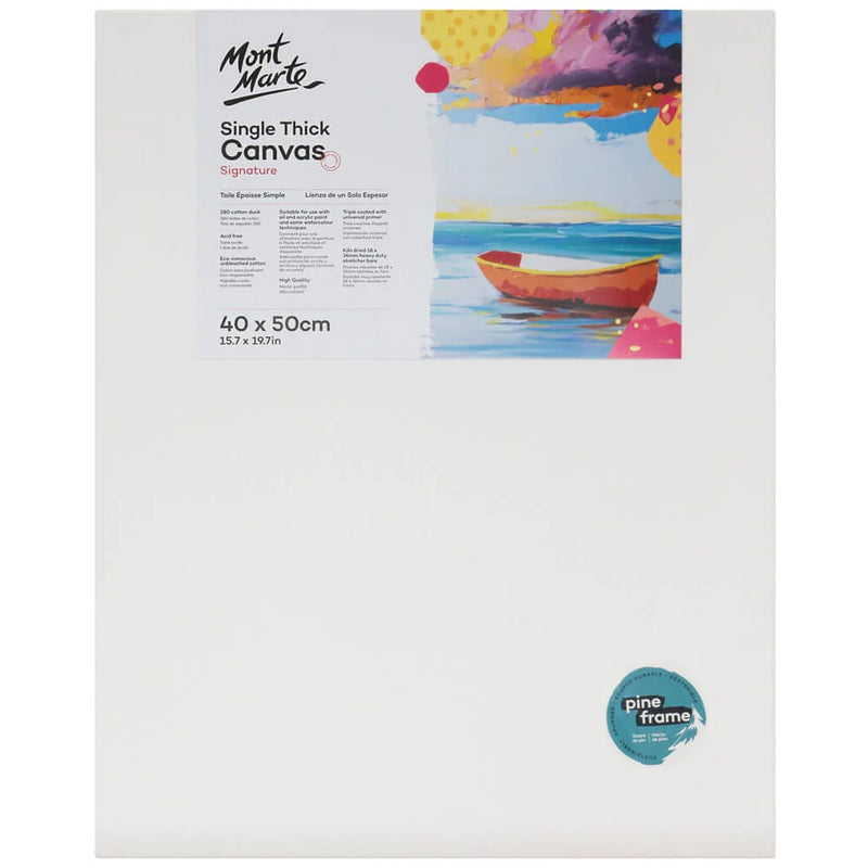 Universal Single Thick 280g Primed & Stretched Cotton RECTANGULAR Canvas on Pine Frame