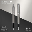 NEW Parker IM DUO Silver Steel CT Fountain Pen + Ballpoint Pen in a Gift Box