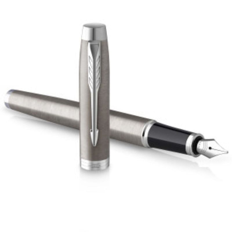 NEW Parker IM DUO Silver Steel CT Fountain Pen + Ballpoint Pen in a Gift Box