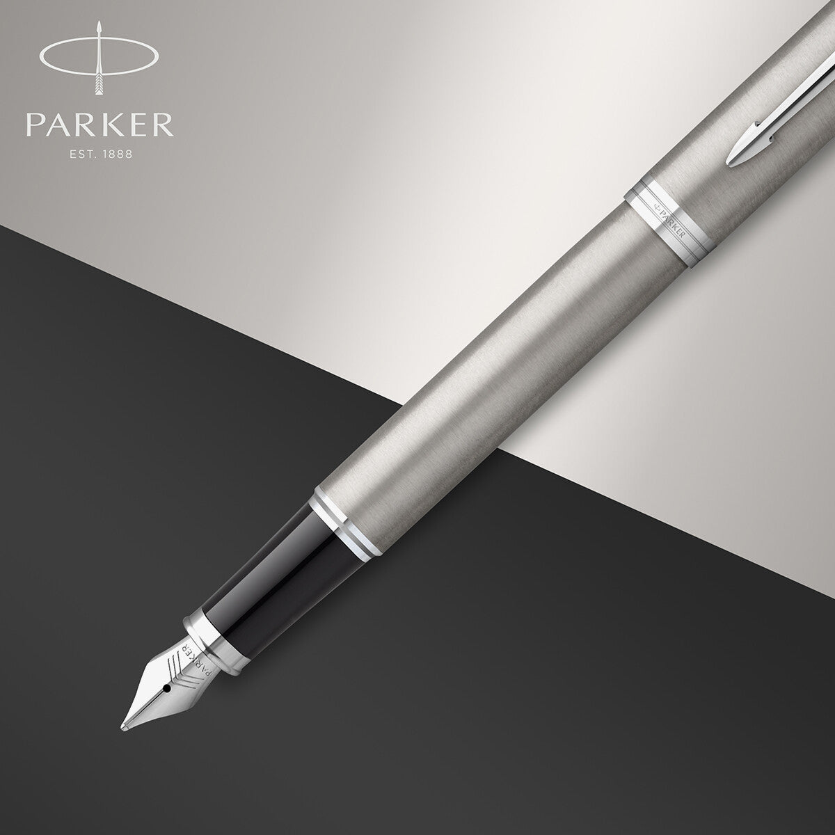 NEW Parker IM DUO Silver Steel CT Fountain Pen + Ballpoint Pen in a Gift Box NEW Parker IM DUO Silver Steel CT Fountain Pen + Ballpoint Pen in a Gift Box