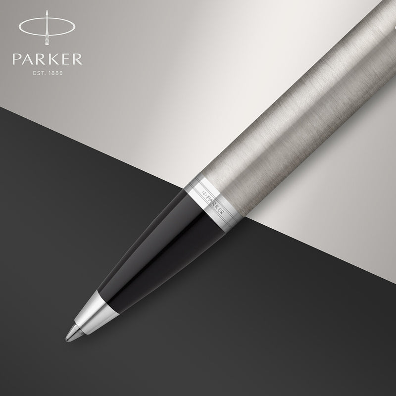 NEW Parker IM DUO Silver Steel CT Fountain Pen + Ballpoint Pen in a Gift Box