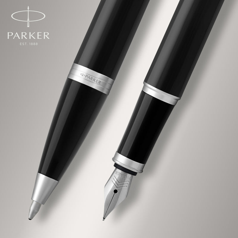 NEW Parker IM DUO Lacquered Black CT Fountain Pen + Ballpoint Pen in a Gift Box