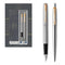 NEW Parker Jotter Stainless Steel Chrome Color Trim GT Fountain Pen + Ballpoint Pen in a Gift Box