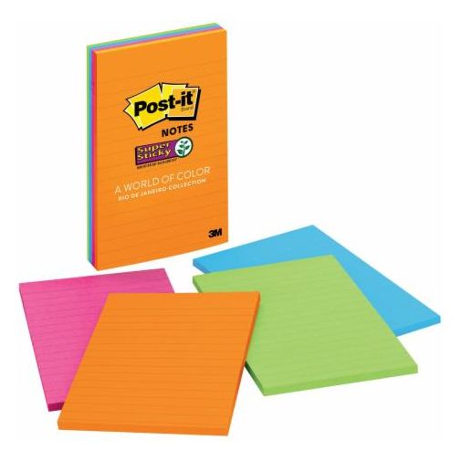 3M Post-it® Lined Super Sticky Notes 4
