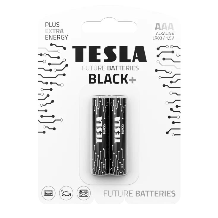 NEW TESLA Future Batteries Black+ Alkaline AAA - Pack of 2 NEW TESLA Future Batteries Black+ Alkaline AAA - Pack of 2