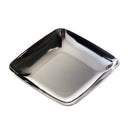 Sabert Mozaik Metal Silver Disposable Plastic Catering Mini Square Plates 6x6cm - Pack of 20