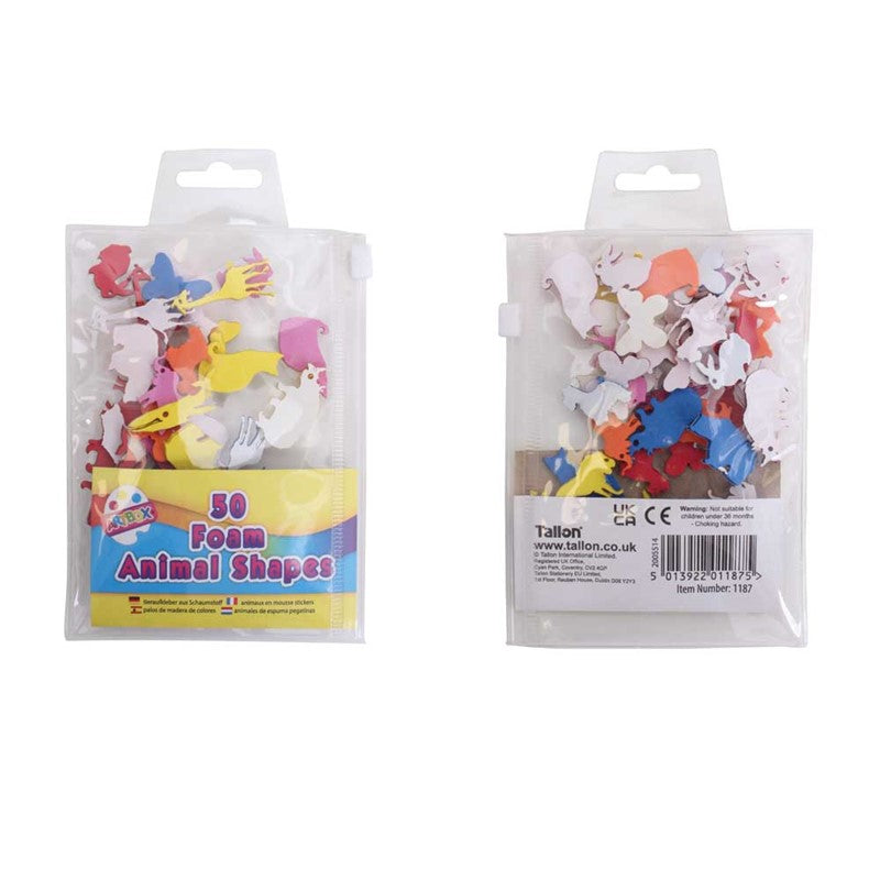 NEW Tallon Eva Foam Animal Shapes with Sticky Back - Pack of 50