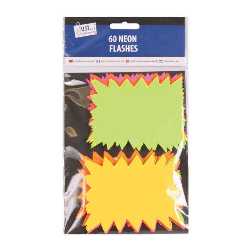 Tallon Assorted Price & Sale Fluorescent Neon Flashes 10 x 7.5cm - Pack of 60 Tallon Assorted Price & Sale Fluorescent Neon Flashes 10 x 7.5cm - Pack of 60