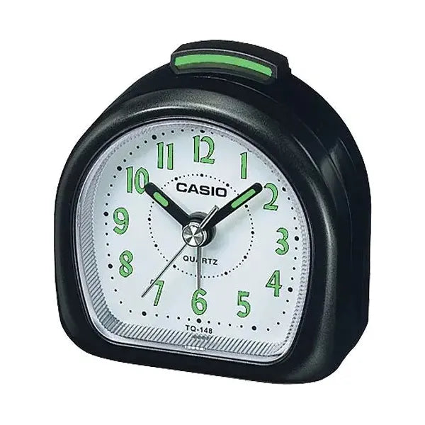 Casio TQ-148 Travel Beep Alarm Clock 61x 61x 32mm with Neo Display - Black