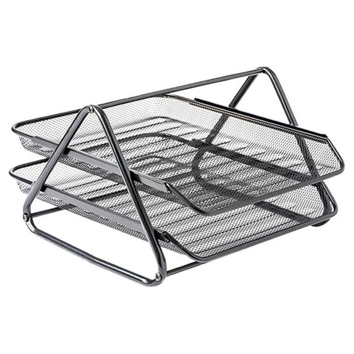 ILC Document Basket Tray Mesh Black - 2 Tiers ILC Document Basket Tray Mesh Black - 2 Tiers