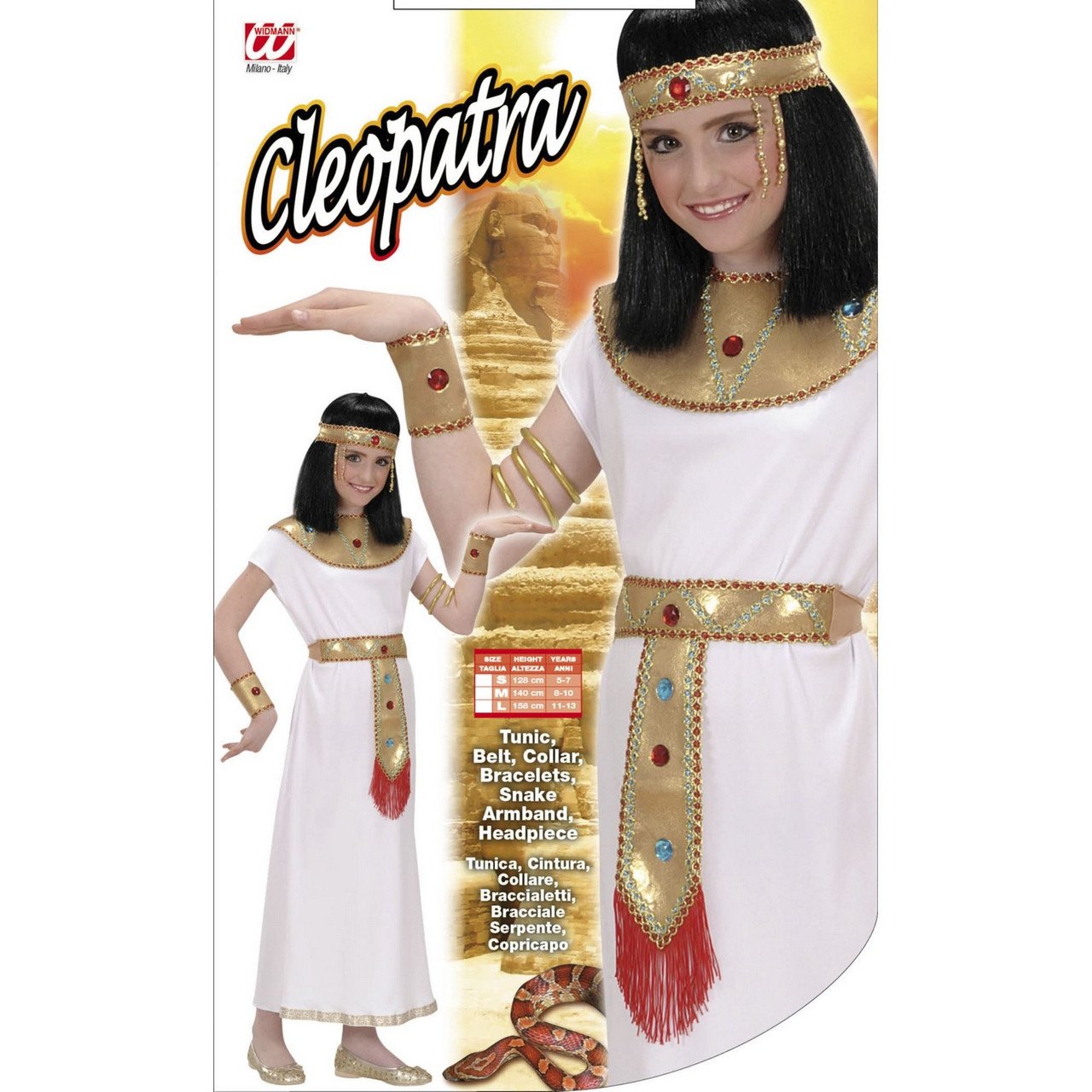 NEW W WIDMANN MILANO Party Fashion Kids Costume Cleopatra 8-10 years NEW W WIDMANN MILANO Party Fashion Kids Costume Cleopatra 8-10 years