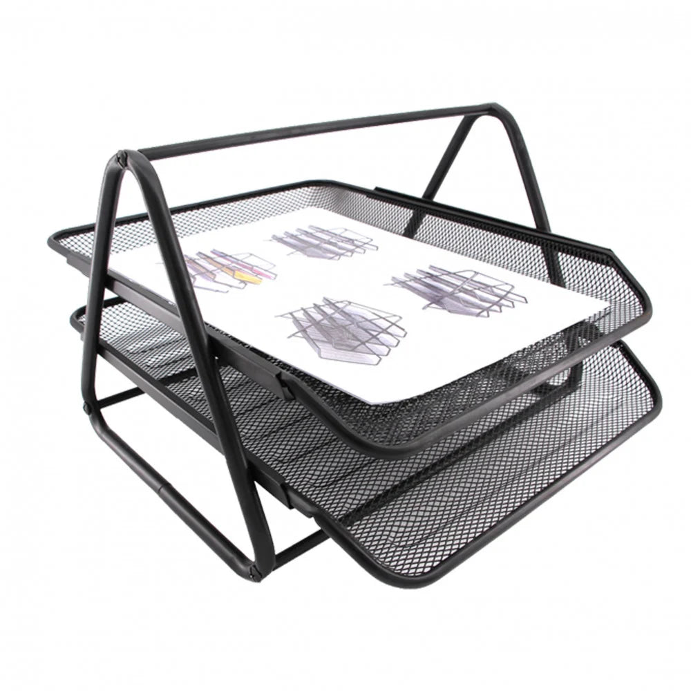 ILC Document Basket Tray Mesh Black - 2 Tiers ILC Document Basket Tray Mesh Black - 2 Tiers