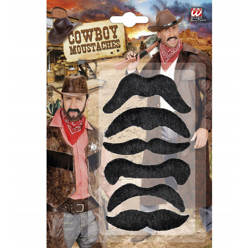 NEW W WIDMANN MILANO Party Fashion Cowboy Moustaches - Set of 6