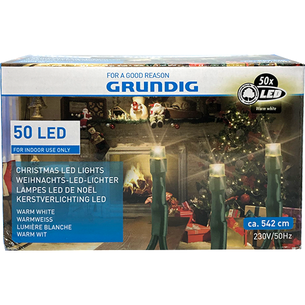 Grundig LED حبل زينة انارة ابيض دافئ طول ٥٤٢ سم 