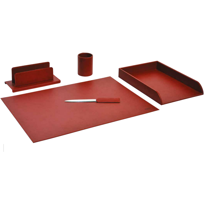 Munari Desk Set - 5 Pieces (Red Bordeaux)