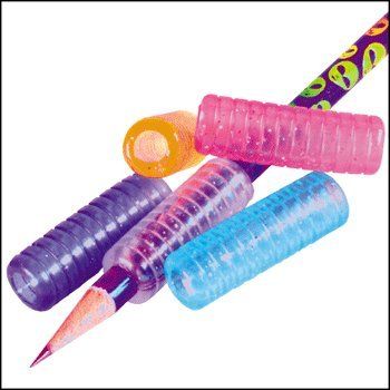 مسكة قلم مطاطية ملونة فسفوري سعة ١٢ 