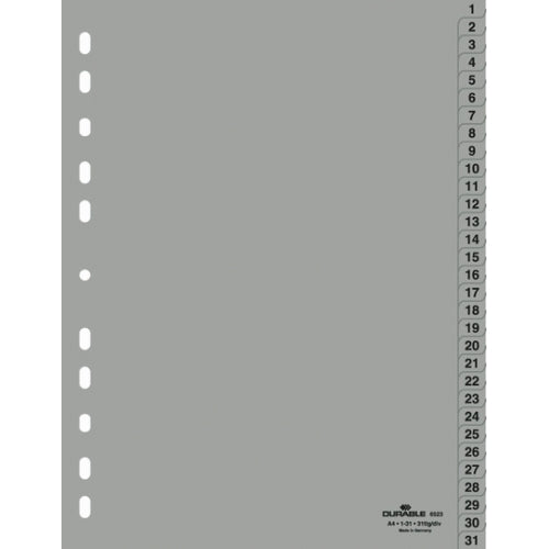 Durable 1-31 Dividers - Grey