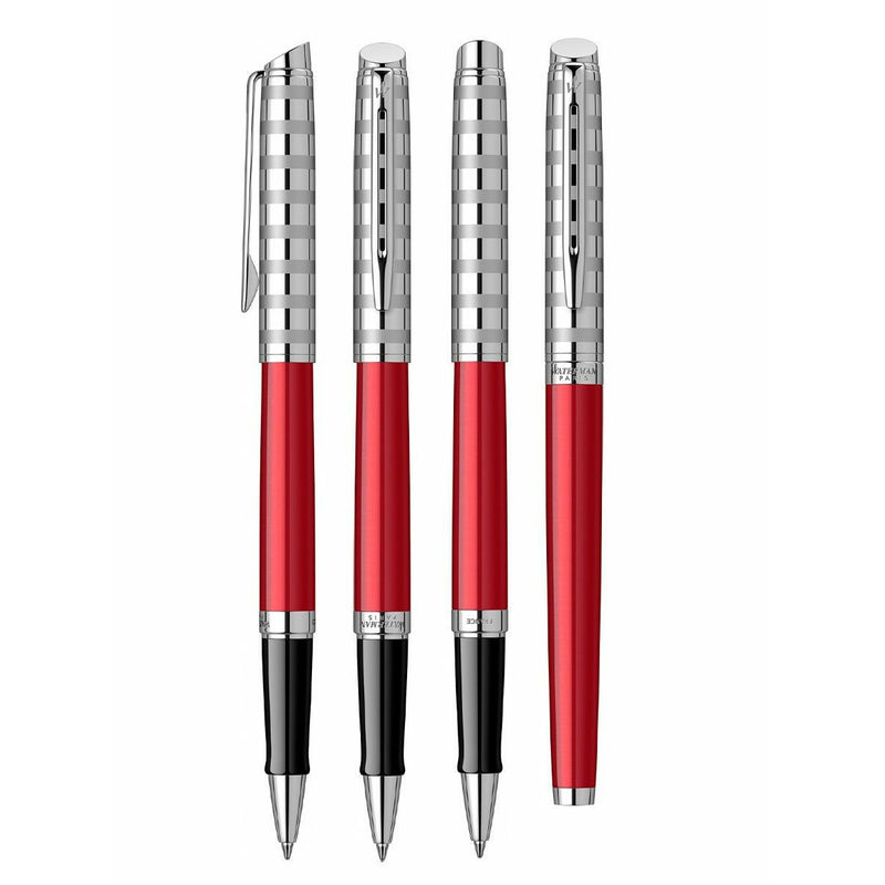 طقم أقلام واترمان هيمسفير ديلوكس مجموعة الريفيرا الفرنسية أحمر كروم رولر + جاف
