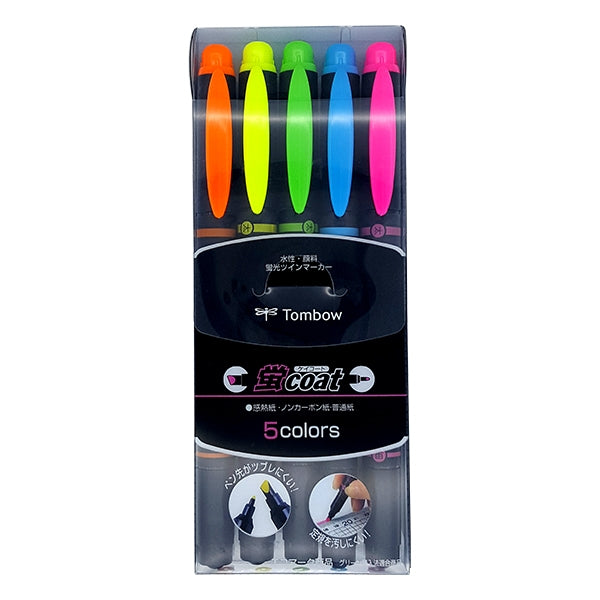 Tombow Ultra-Thin Twin-Tip Highlighter - Set/5 Colors