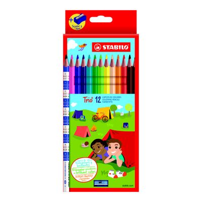 أقلام تلوين خشبية ستابيلو تريو سعة ١٢ قلم

