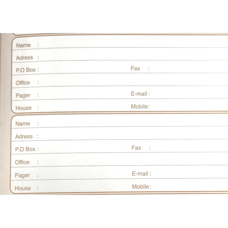 Bassile Detailed Address Phone Book 22x12 cm Gilded - English Index