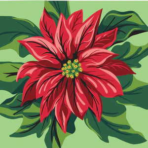 Plaid Let's Paint By Numbers Poinsettia on Printed Canvas 35x35 cm