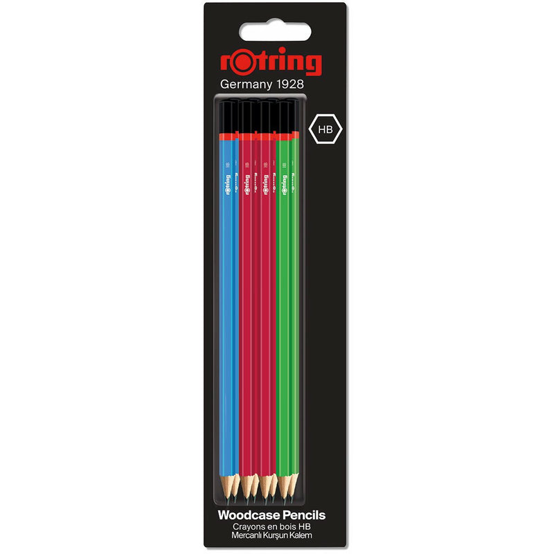 Rotring Woodcase HB Pencils - Set of 8 - Assorted Colors