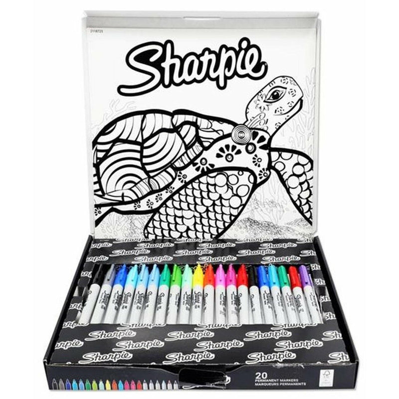 طقم اقلام ماركر ملونة شاربي ٢٠ قلم إصدار خاص سلحفاة 